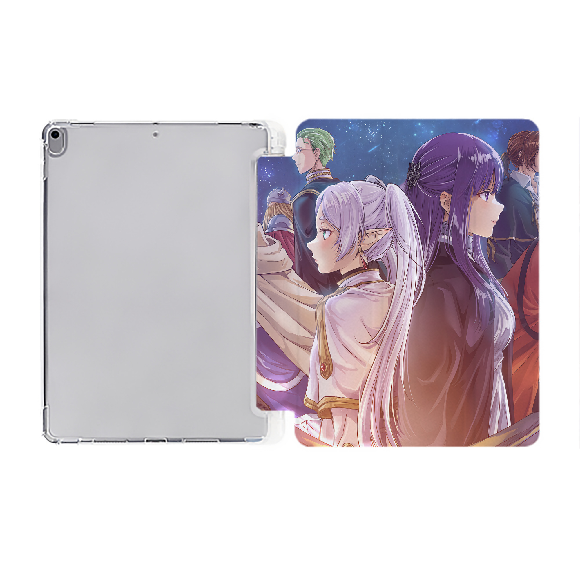 （画像用） 葬送のフリーレン Frieren IPad ケース ペン収納付き 三つ折りスタンド PUレザー×シリコン 対応機種9.5/10.5/10.9インチ